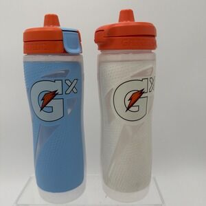 New! Gatorade 2 Pack GX 30 oz. Montage Water Bottles Blue/White
